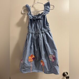 Gymboree Blue Dress with Colorful Lollipop Embroidery